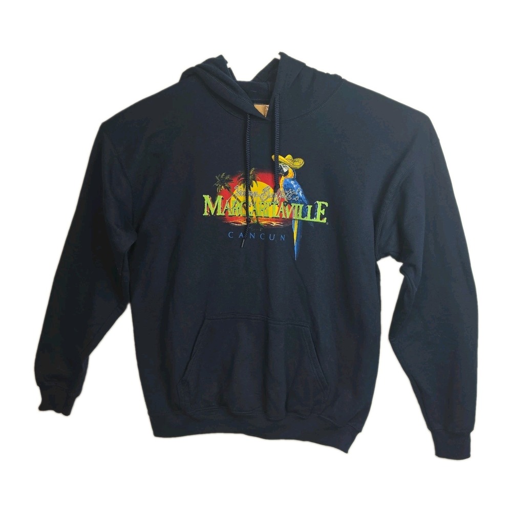 Margaritaville Hoodie Sweatshirt Men's Size XL Navy Graphic Print Cancun